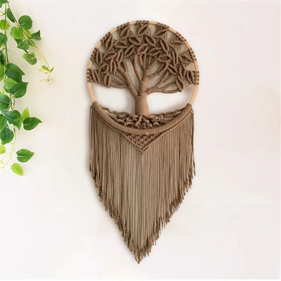 Tree of Life Macrame Wall Hanging Handmade Woven Boho Home Wall Decor for Bedroom Nursery Apartment Dorm Decoration,Gift Girl
