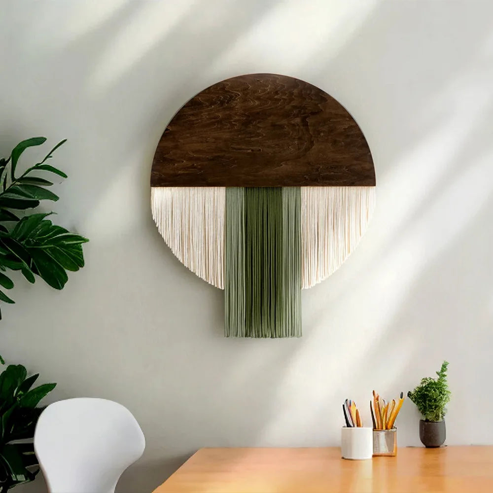 Hand Woven Long Tassel Art Wall Hanging Decor Macrame Wall Hanging Tapestries Wall Decor for Home Wall Living Room Wedding