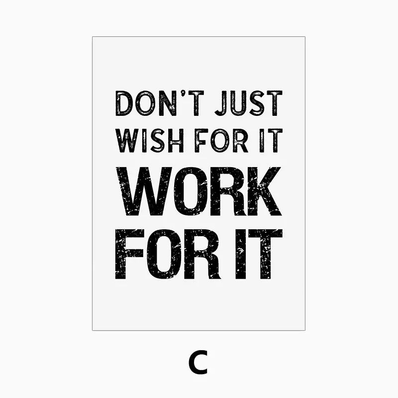 Black White Inspirational Quotes Canvas Art Poster Print Modern Nordic Wall Decorative Picture for Living Room Office Home Decor