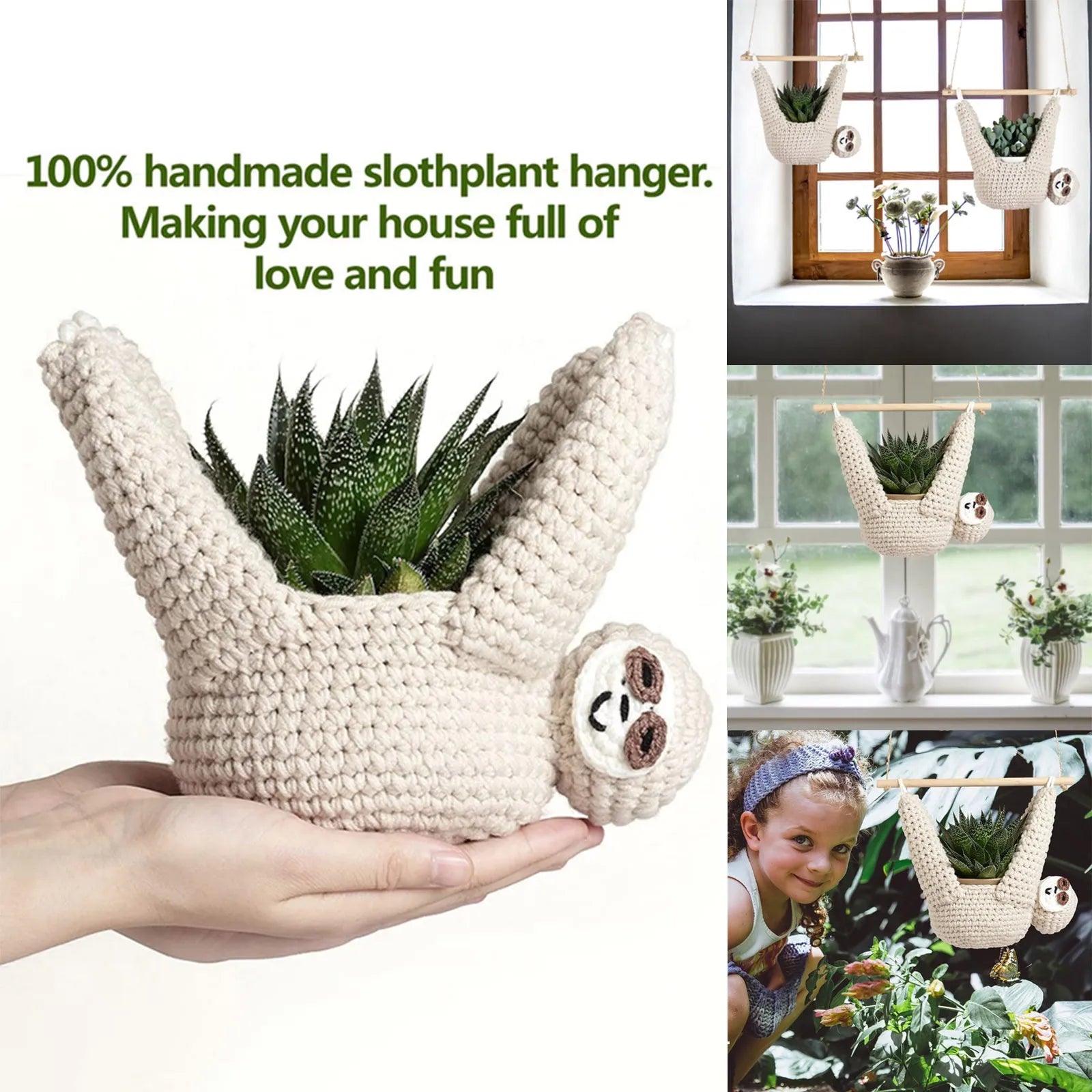 1pcs Sloth Gifts Sloth Plant Hanger For Succulent Pot Hanging Planter For Plant Lovers Planter Macrame Plant Hangers Home Decor