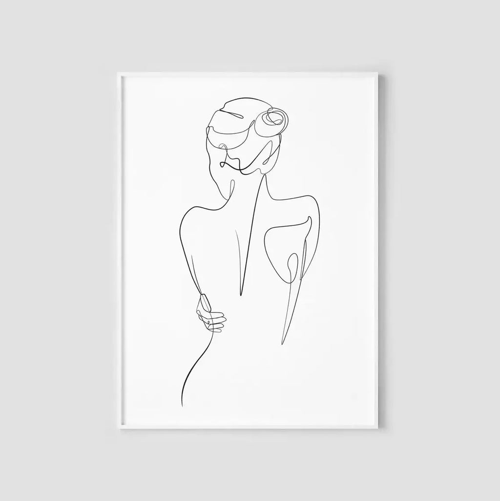 Scandinavian Minimalist Wall Art Woman Single Line Painting Abstract Line HD Canvas Poster Prints Home Bedroom Living Room Decor