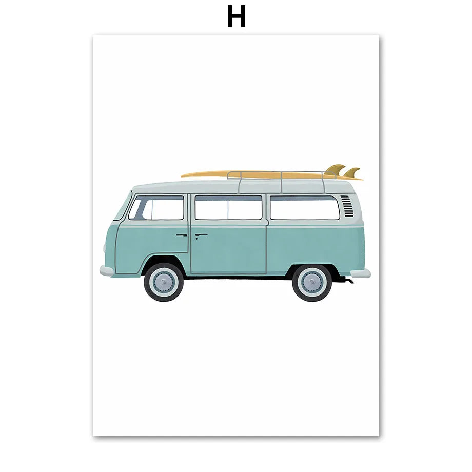 Abstract minimalist Sea Beach Surfboard Mountain Posters And Prints Wall Art Canvas Painting Wall Pictures For Living Room Decor