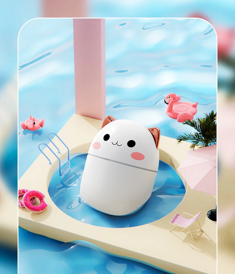 Portable 200ml Air Humidifier Cute Kawaii Aroma Diffuser With Night Light Cool Mist For Bedroom Home Car Purifier Humificador
