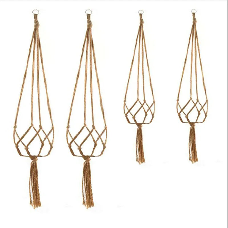 Gardening Green Plant Hanging Basket Cotton Rope Hanger Flower Pot  Handmade Macrame Pot Pocket Wall Boho Courtyard  Home Decor