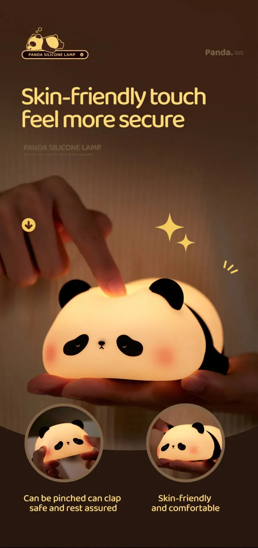 Cute LED Night Light Panda Sheep Rabbit Silicone Nightlights Timing USB Rechargeable For Bedroom Decoration Kids Birthday Gift