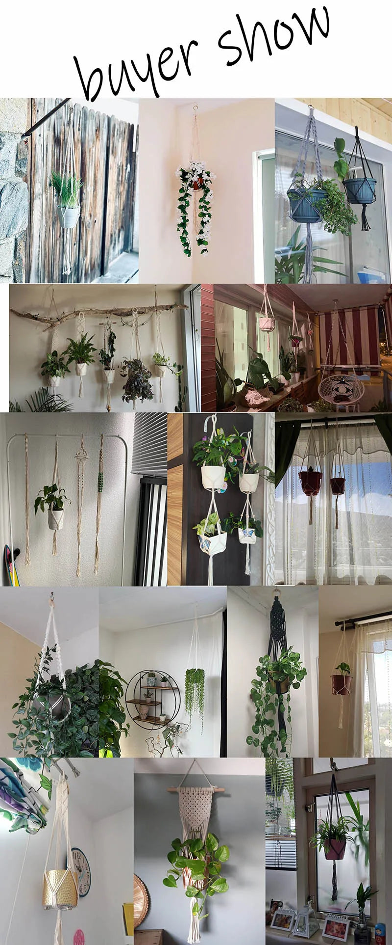 Bohemian macrame handmade products  short macrane plant hanger for wall hanging pot holder for fleshiness