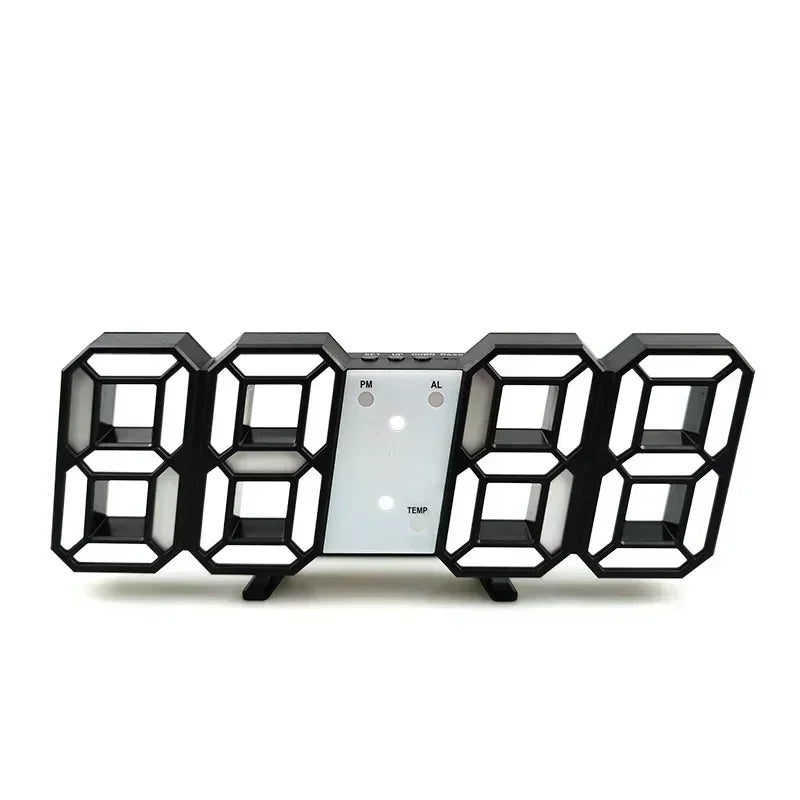 "Modern 3D LED Digital Wall Clock - Stylish Multifunctional Home Decor with USB Power, Perfect for European Interiors"