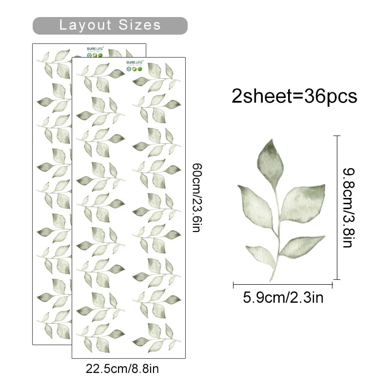 Boho Flowers Wall Stickers Child Watercolor Bedroom Living Room Home Decor Art Eco-frienly Removable Decals PVC Murals