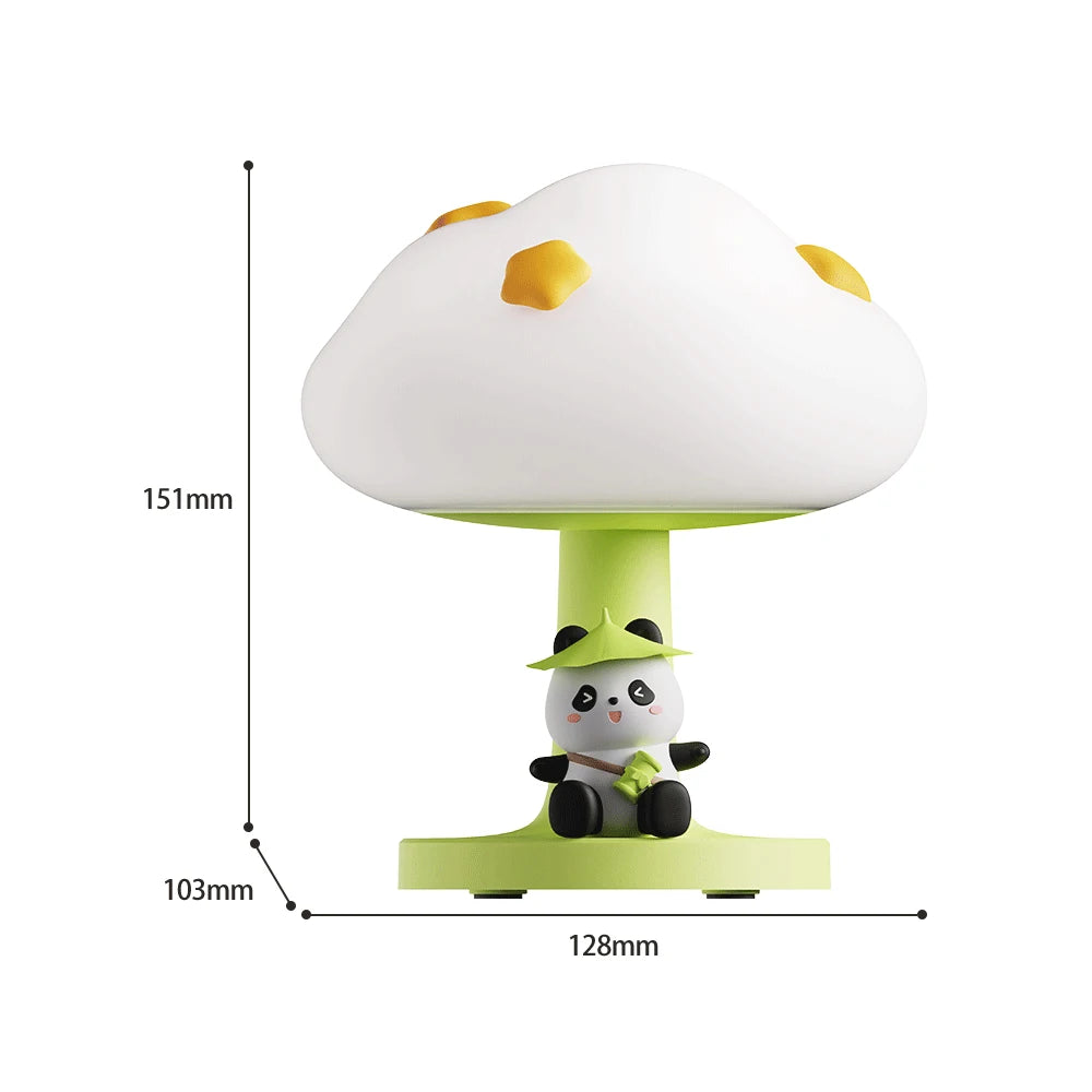 3Style Moon Night Light Cute Rabbit Cat Panda Lamps Room Bedside Decoration USB Rechargeable Kawii Animal Gift Warm Soft Light