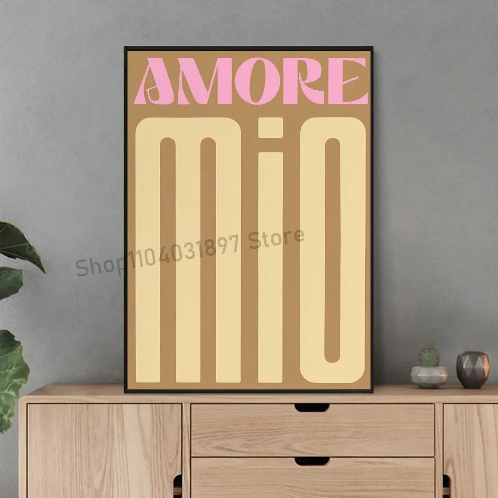 1pc Inspired Music Amore Mio Music Lyrics Gig Indie Rock Poster Self-adhesive Art Waterproof Paper Sticker House Room Wall Decor