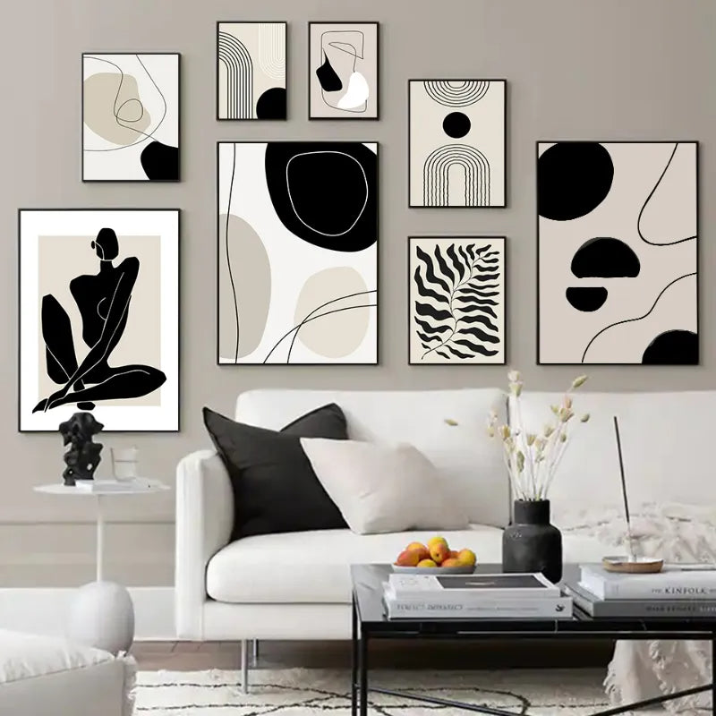 Geometric Leaf Rainbow Abstract Boho Canvas Prints Bohemia Line Poster Nordic Room Wall Aesthetics Art Painting For Home Decor