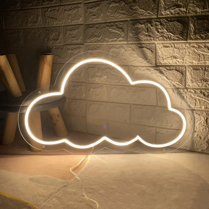 Cloud Neon Sign LED Aesthetic Room Decor Neon Light Cloud Wall Decorative Night Lights for Kids Room Home Decor Neon Light