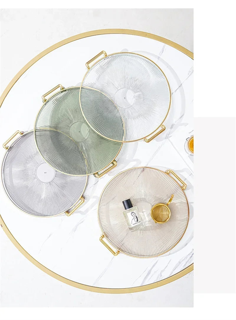 1PC Round Storage Tray Home Living Room Coffee Table Tea Cup Storage Plate Acrylic Tray Aromatherapy Organizer Tray Home Decor