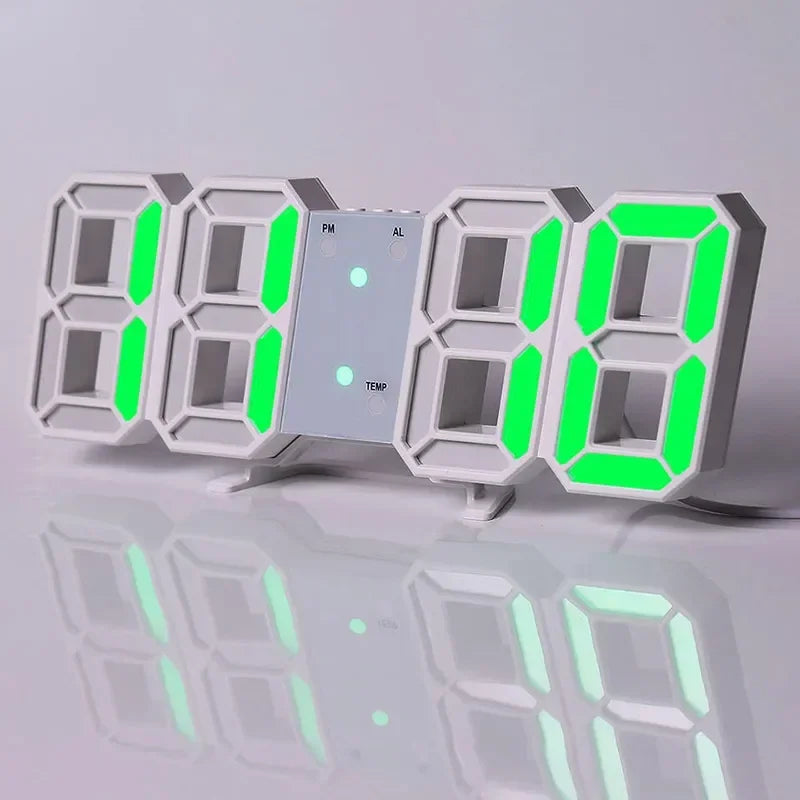 "Modern 3D LED Digital Wall Clock - Stylish Multifunctional Home Decor with USB Power, Perfect for European Interiors"