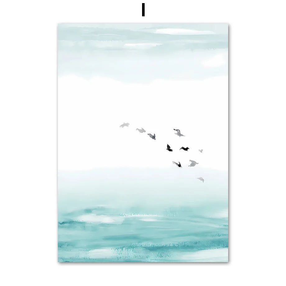 Abstract minimalist Sea Beach Surfboard Mountain Posters And Prints Wall Art Canvas Painting Wall Pictures For Living Room Decor