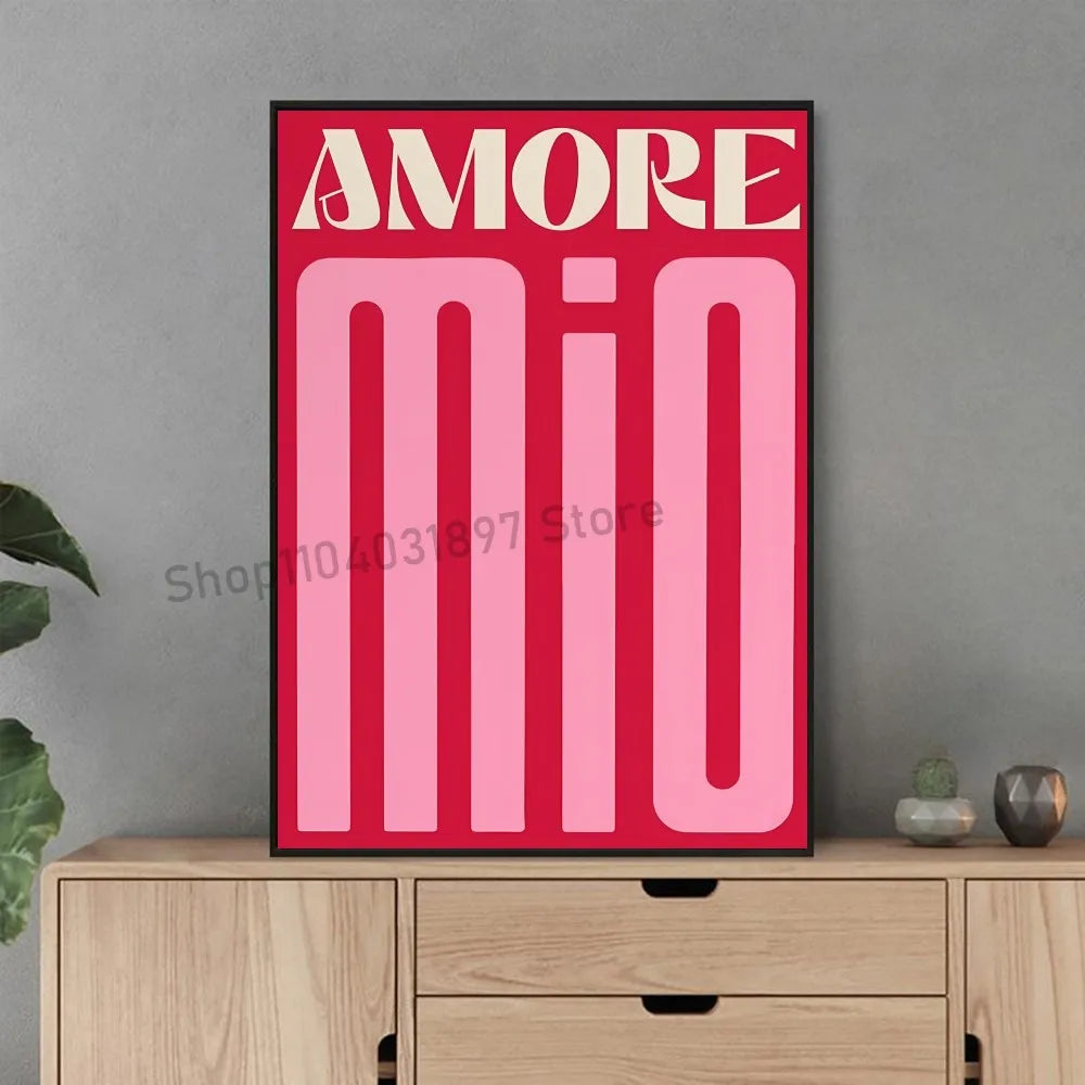1pc Inspired Music Amore Mio Music Lyrics Gig Indie Rock Poster Self-adhesive Art Waterproof Paper Sticker House Room Wall Decor