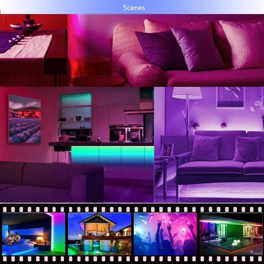 LED Strip Light WIFI Bluetooth Control 5050 RGB Led Lights Flexible Ribbon Luces Led 1M-30M 5V USB TV BackLight Room Decoration