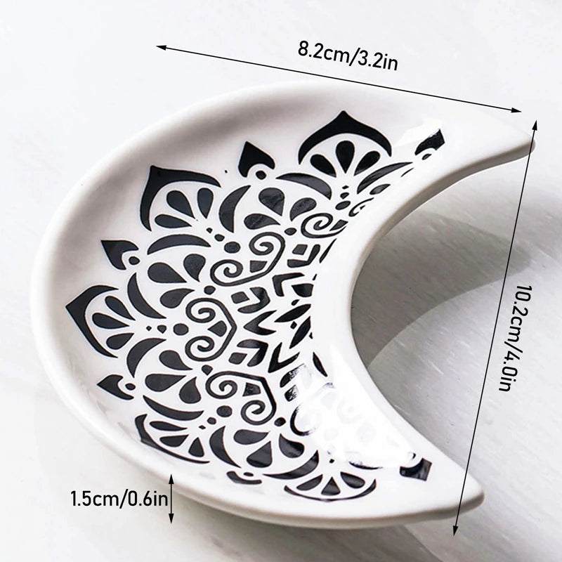 Nordic Ceramic Moon Shape Small Jewelry Dish Earrings Necklace Ring Storage Plates Fruit Dessert Display Bowl Decoration Trays