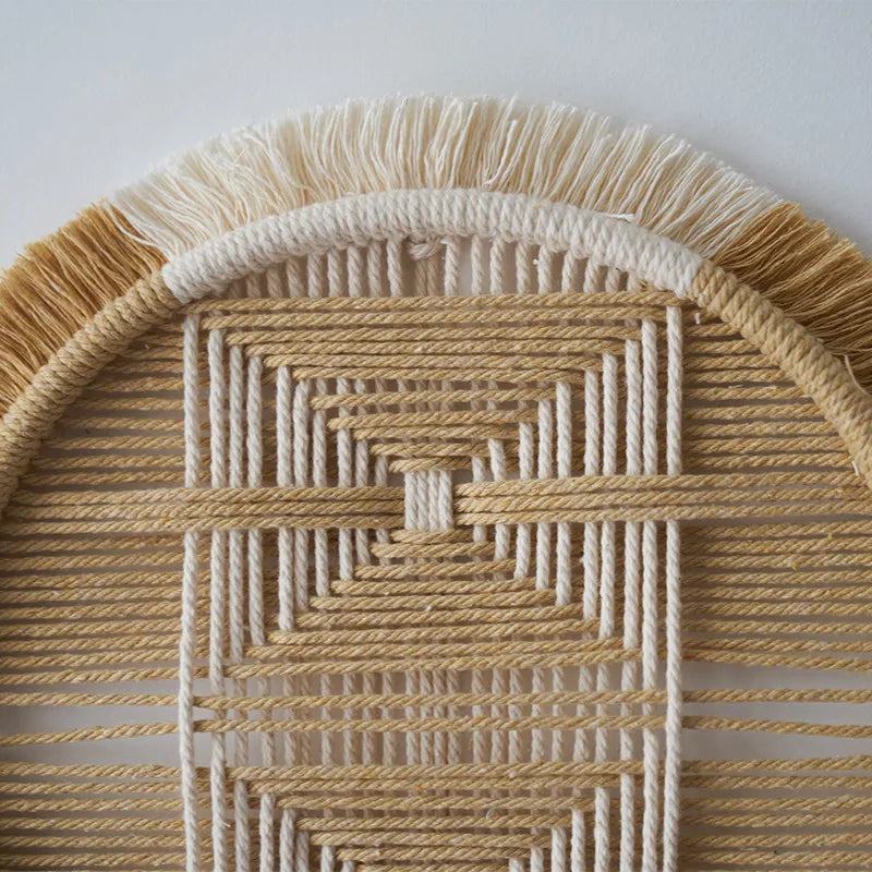 Mandala Room Decor Headboard Wall Tapestry Boho House Decoration Macrame Wall Hanging Cotton Woven Round Tapestry