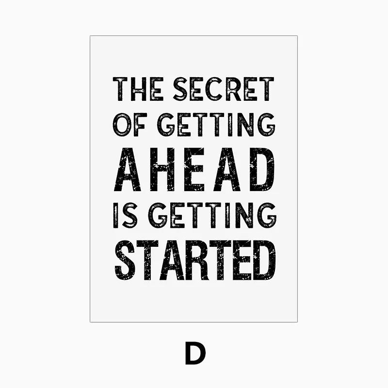 Black White Inspirational Quotes Canvas Art Poster Print Modern Nordic Wall Decorative Picture for Living Room Office Home Decor