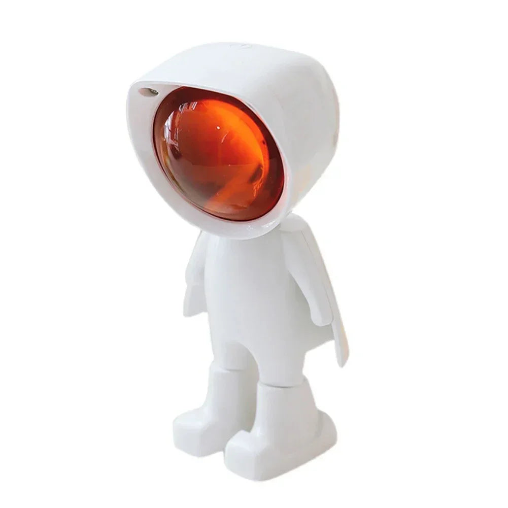 Rechargeable Astronaut Robot Rainbow Projection Sun Lamp Table Night Light Sunset Lamp Infinite Dimming Bedroom Atmosphere Light