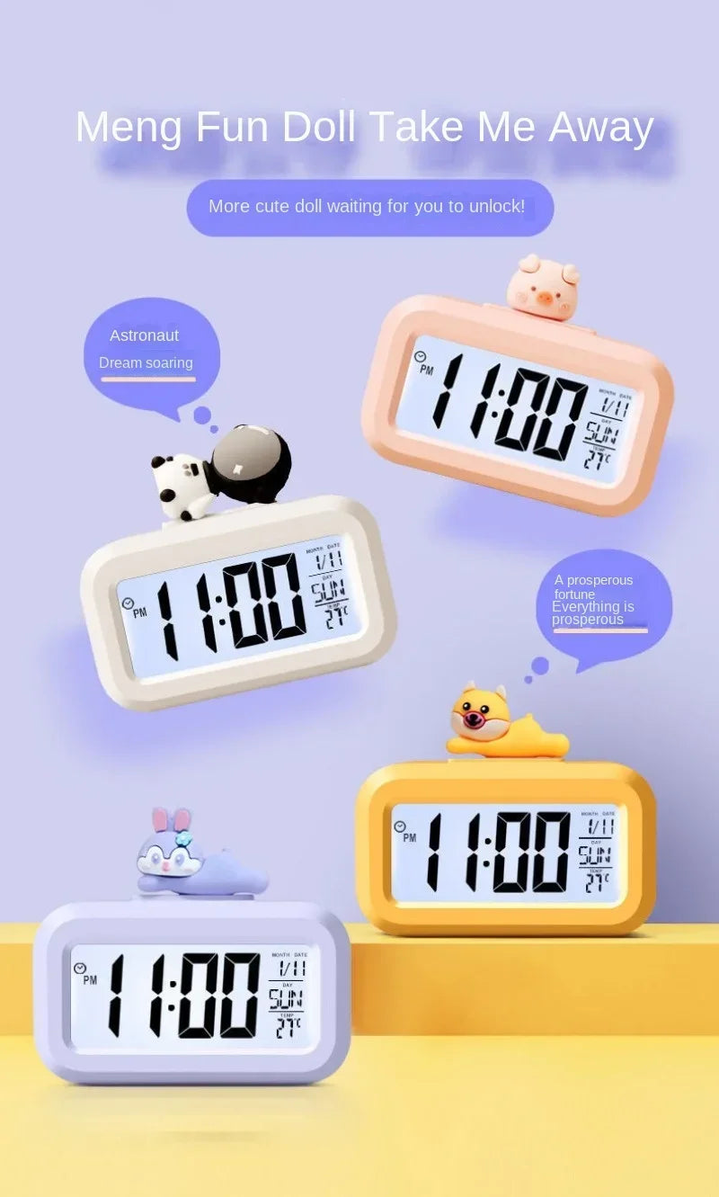 New Cartoon Music Stopwatch for Studying Time Management Date Countdown Timer Digital Table Clocks Reminder Desktop Alarm Clock