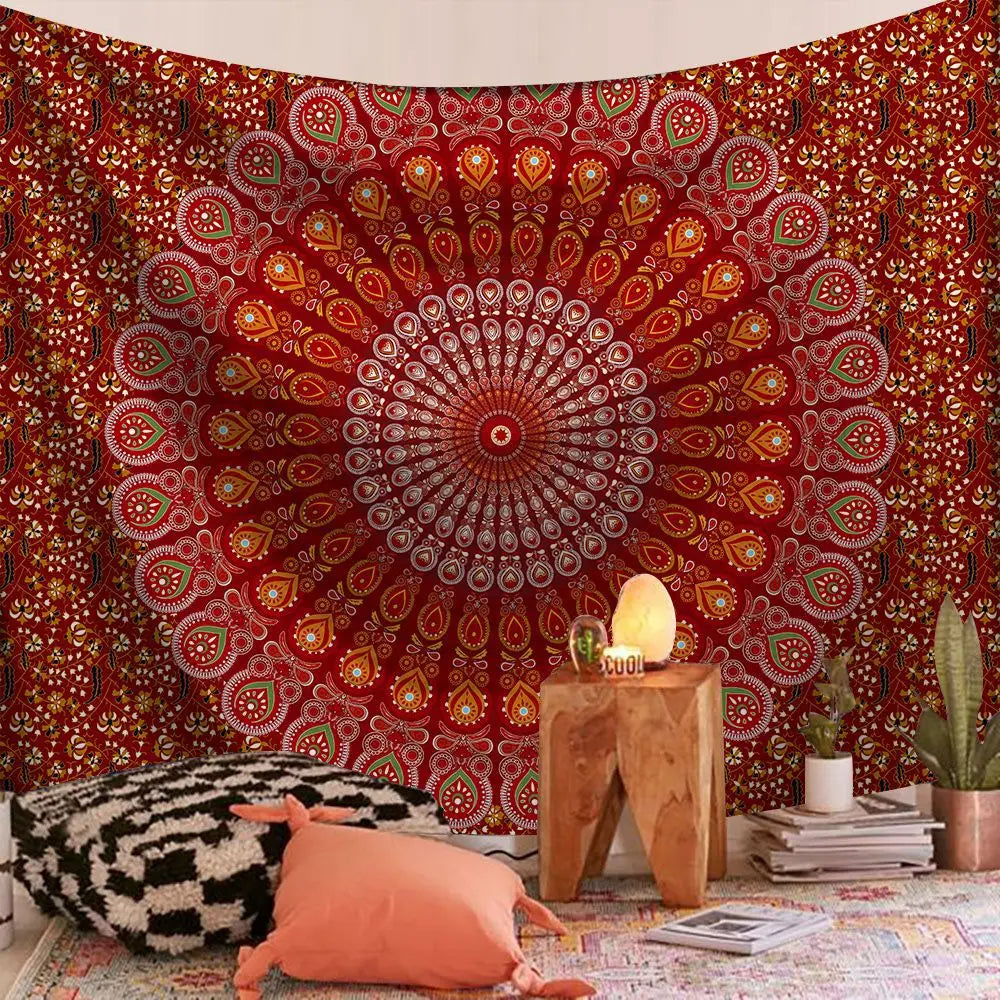 Indian Mandala Wall Hanging Tapestry Boho Wall Cloth Tapestries Decor Psychedelic Hippie Bohemia Wall Carpet Bedroom Decoration
