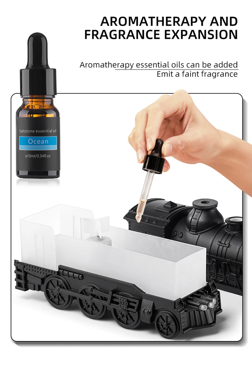 Train Air Humidifier Ultrasonic Aromatherapy Diffusers Mist Maker Fragrance Essential Oil Aroma Difusor Remote control