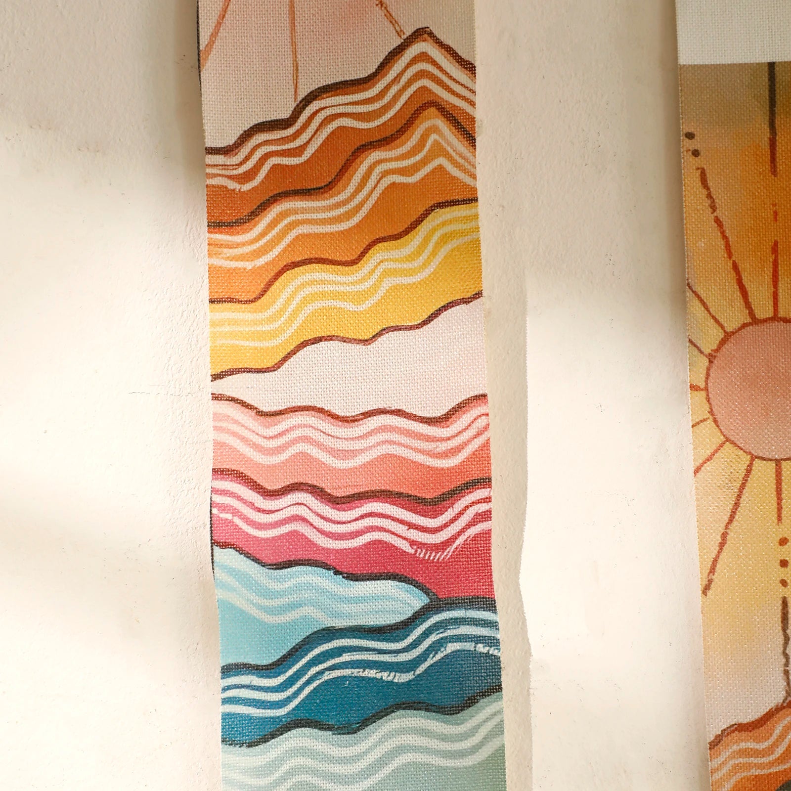 Macrame Wall Tapestry Mountain & Sunrise and sunset Boho Home Decoration Tapestry Wall Hanging Room Decors Aesthetic Wall Decor
