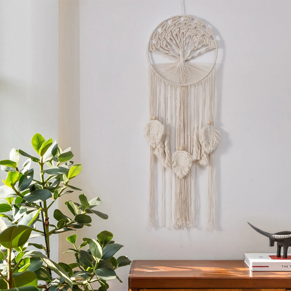 Macrame Woven Tapestry Bohemian Wall Hanging Tassel Fringe Tapestry Handmade Hanging Tassels Blanket for Bedroom Baby Nursery