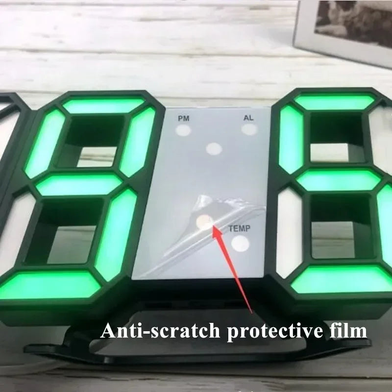 LED Clock Bedroom Home for You Adjustable Digital Wall Clock Hair Accessories Living Room Night Light Mode 3D Decor Decorate