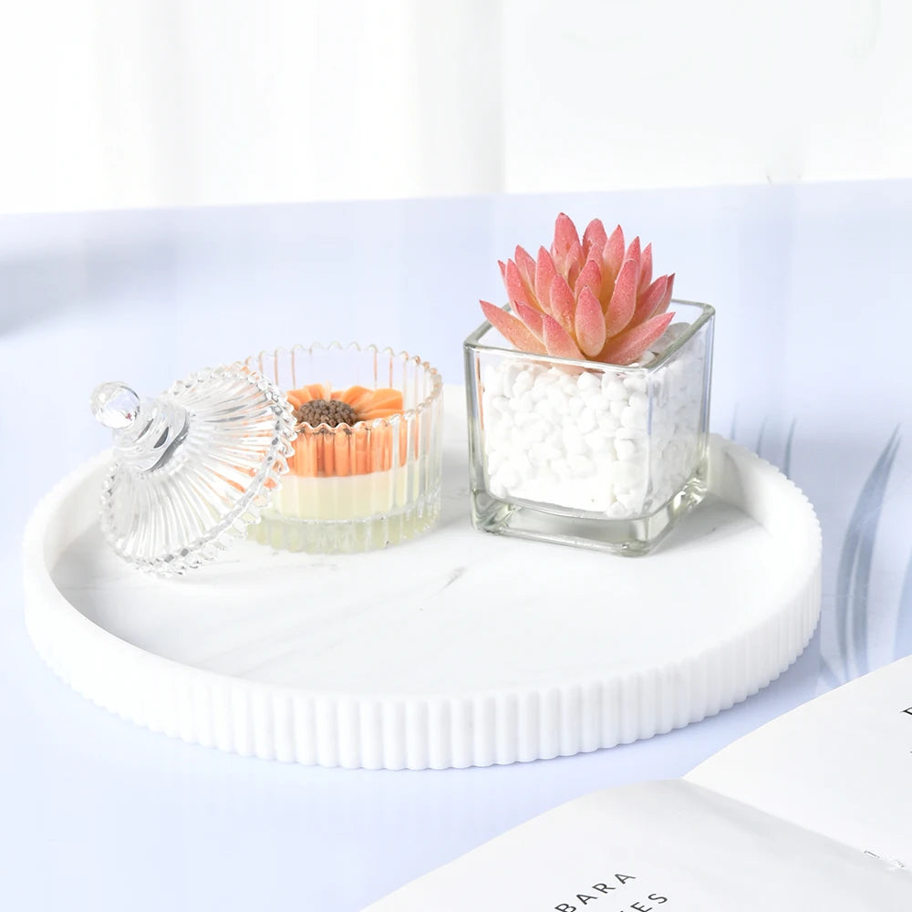 A Silicone Lace Round Decorative Storage Tray, Coffee Table Decorative Storage Tray, Round Tray, Home Decoration Tray, Desktop Decorative Tray, Decorative Tray, Center Decorative Tray