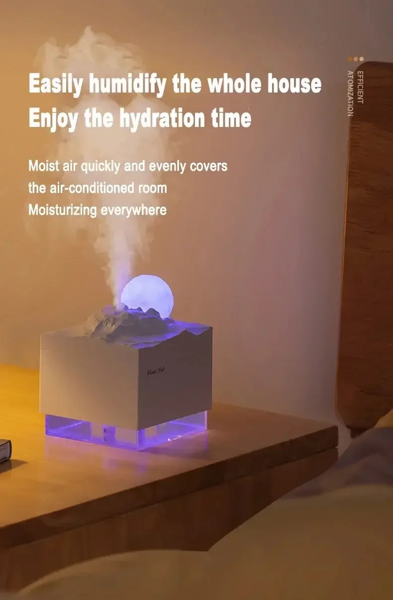 Scent Diffuser Cool Mist Humidifier with LED Moon Lamp, Essential Oil Aroma Diffuser and Night Light for Home and Office