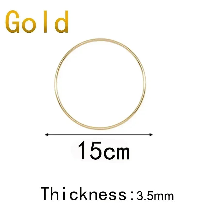 1/10pcs Metal Floral Hoop Gold For Crafts Party Decoration Metal Dream Catcher Ring for Macrame 10cm 15cm 20cm 25cm 30cm