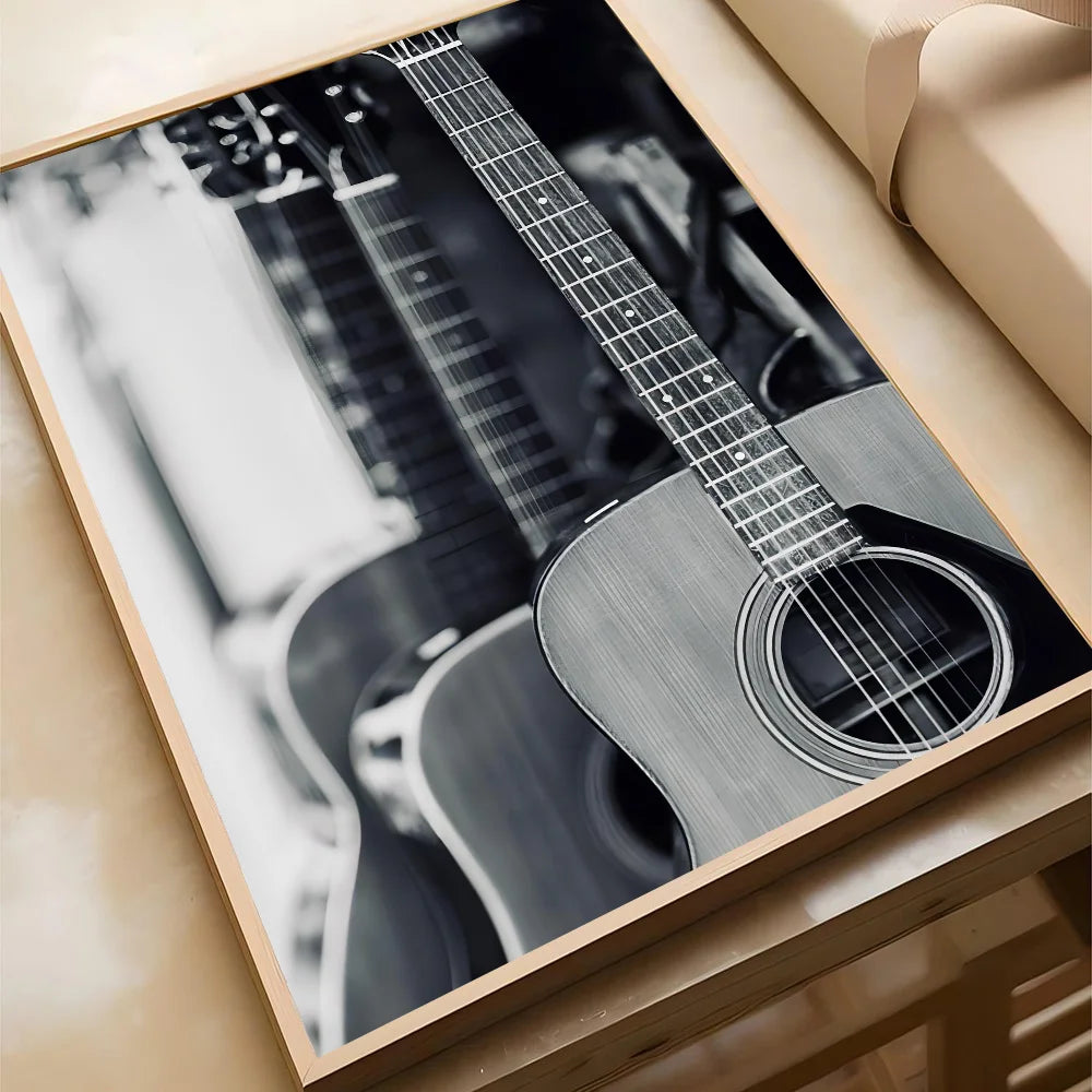 Nordic Vintage Vinyl Records Poster Self-adhesive Art Waterproof Paper Sticker Coffee House Bar Room Wall Decor