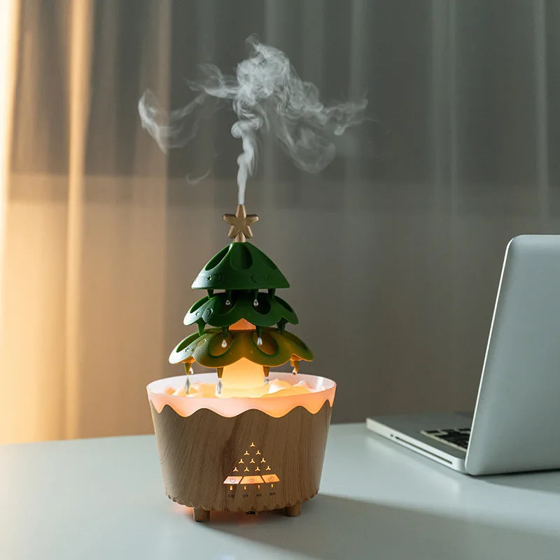 Rain Cloud Aromatherapy Diffuser Ultrasonic Air Humidifier Soothing Water Drops Sound Essential Oil Aroma Diffuser with LED Lamp