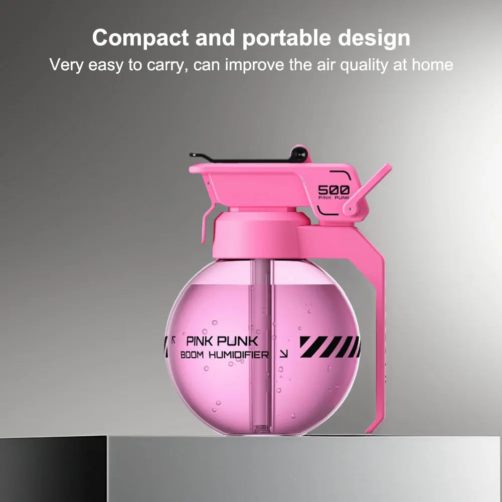 2025 Grenade Air Humidifier Essential Oil Diffuser Cyberpunk Decorative ir Diffuser Humidifier for Bedroom Home Office 500ml