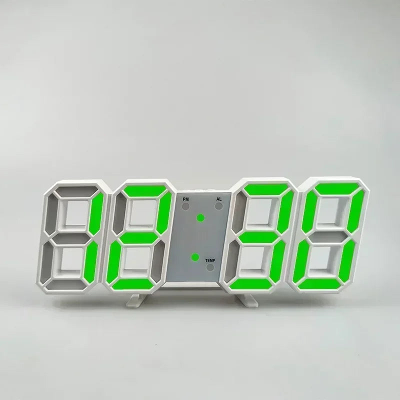 "Modern 3D LED Digital Wall Clock - Stylish Multifunctional Home Decor with USB Power, Perfect for European Interiors"