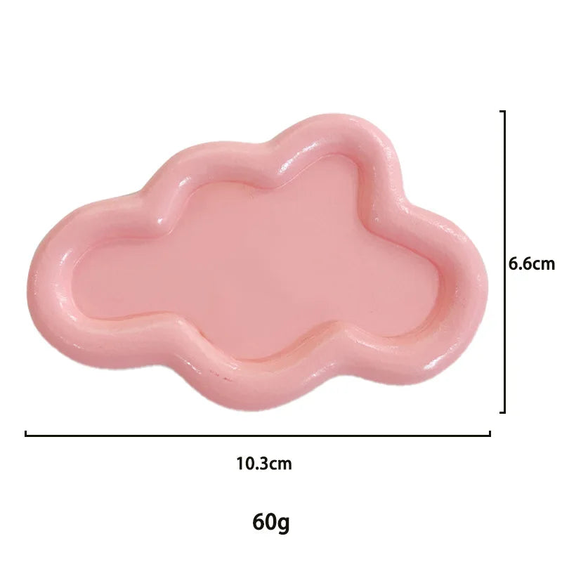 Creative Resin Trays Home Decor Jewelry Dish Heart Cloud Shape Storage Plate Organizer Watch Keys Holder Earrings Necklace Bowls