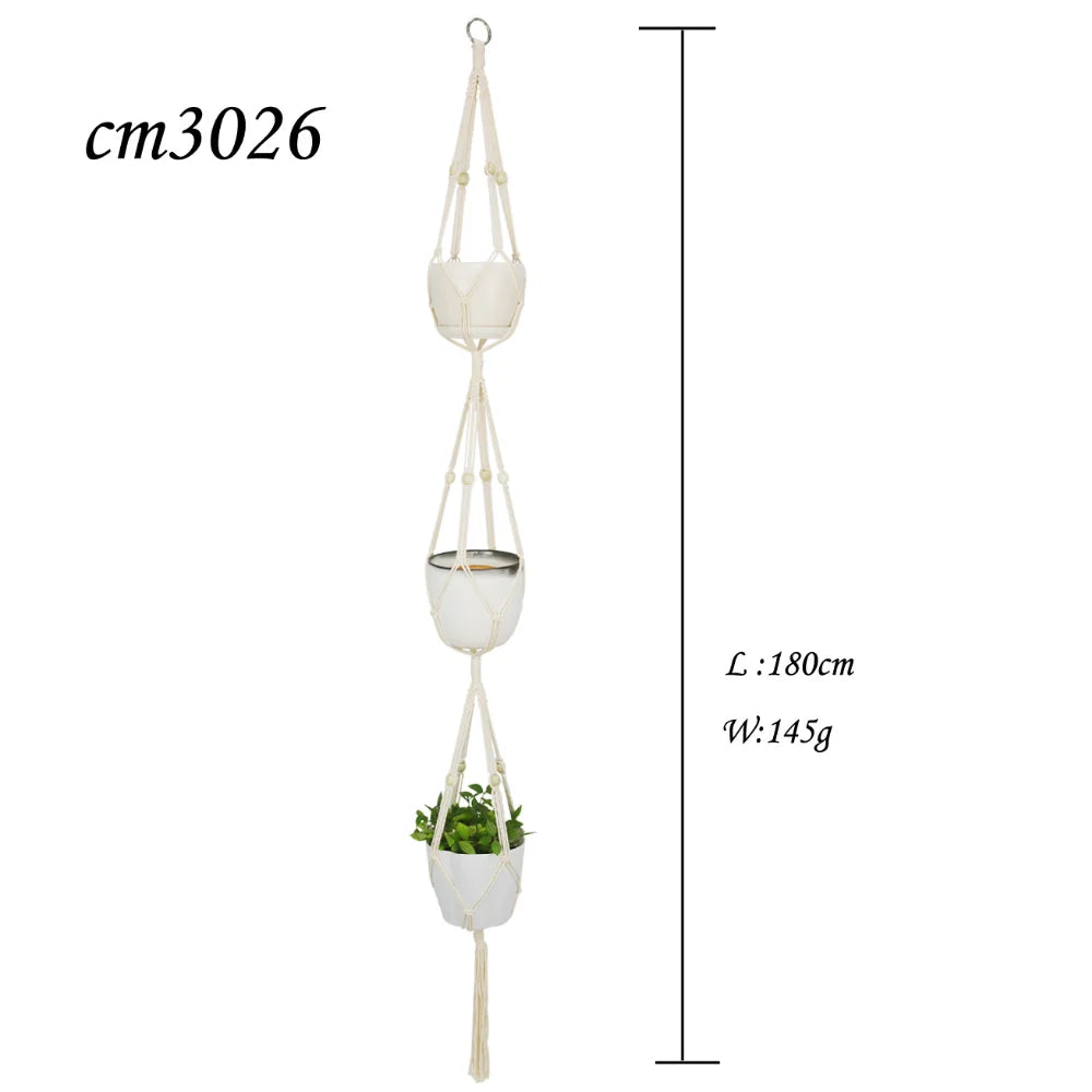 1/4/5 Piece Set Macrame Plant Hanger Flowerpot Hanger for Wall Decoration Countryard Garden Hanging Planter Macrame Wall Hanging
