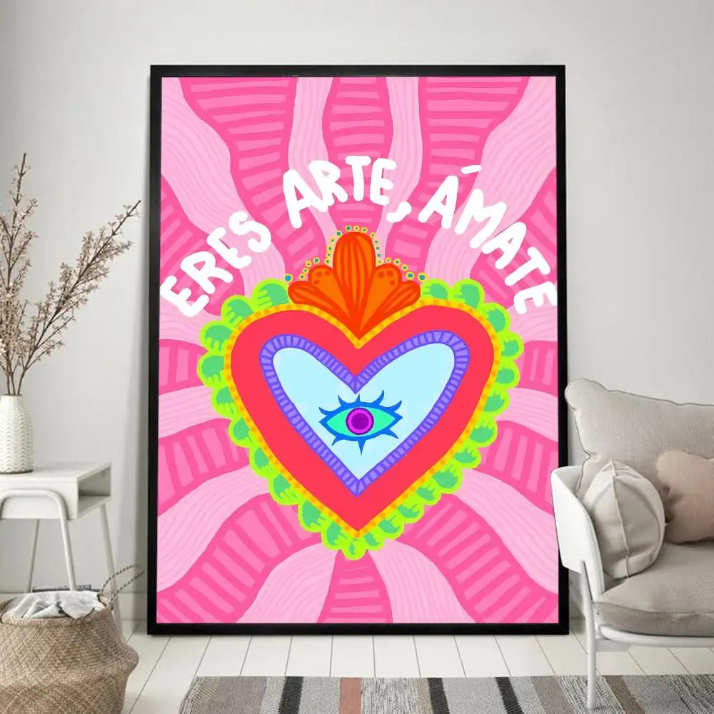 Abstract Eye Shapes Hand Moon Poster Classic Vintage Posters HD Quality Wall Art Retro Posters for Home Room Wall Decor