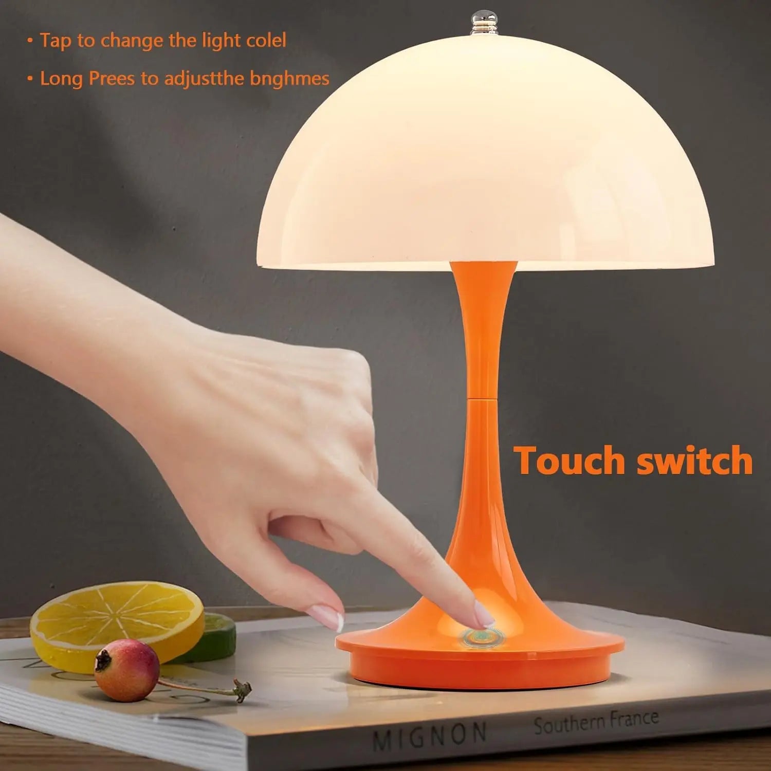 Table Lamp LED Touch Sensor Desktop Night Light Rechargeable Wireless Reading Lamp for Restaurant Hotel Bar Bedroom Decor Light