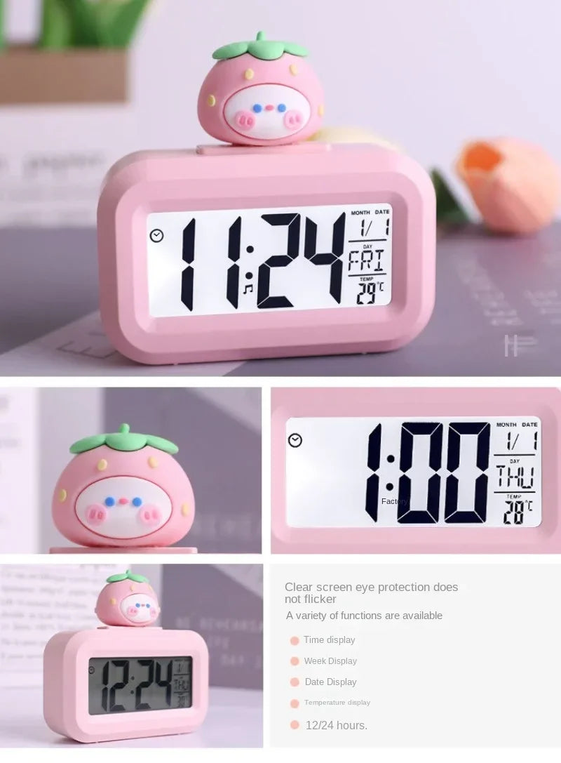 New Cartoon Music Stopwatch for Studying Time Management Date Countdown Timer Digital Table Clocks Reminder Desktop Alarm Clock