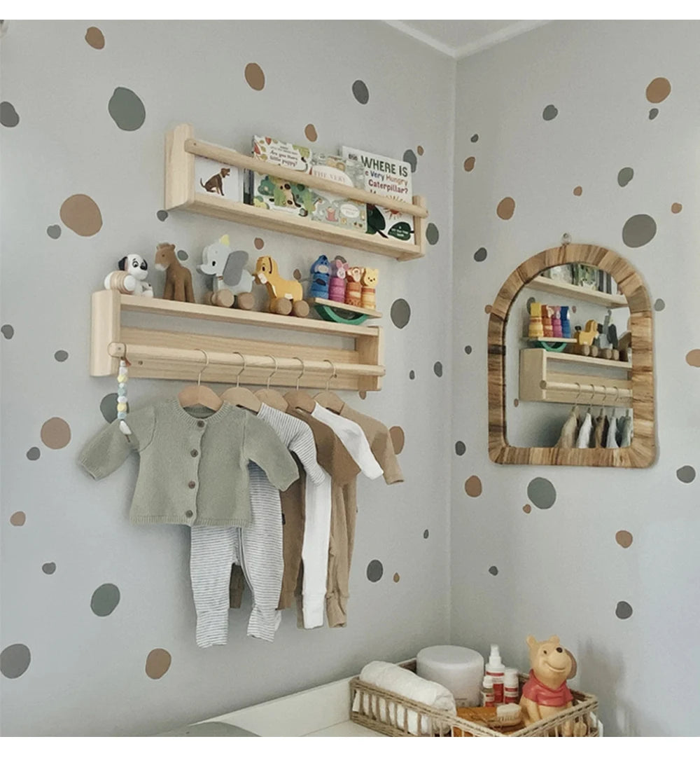 Boho Colorful Polka Dots Children Wall Stickers Removable Nursery Wall Decals Poster Print Kids Bedroom Interior Home Decor