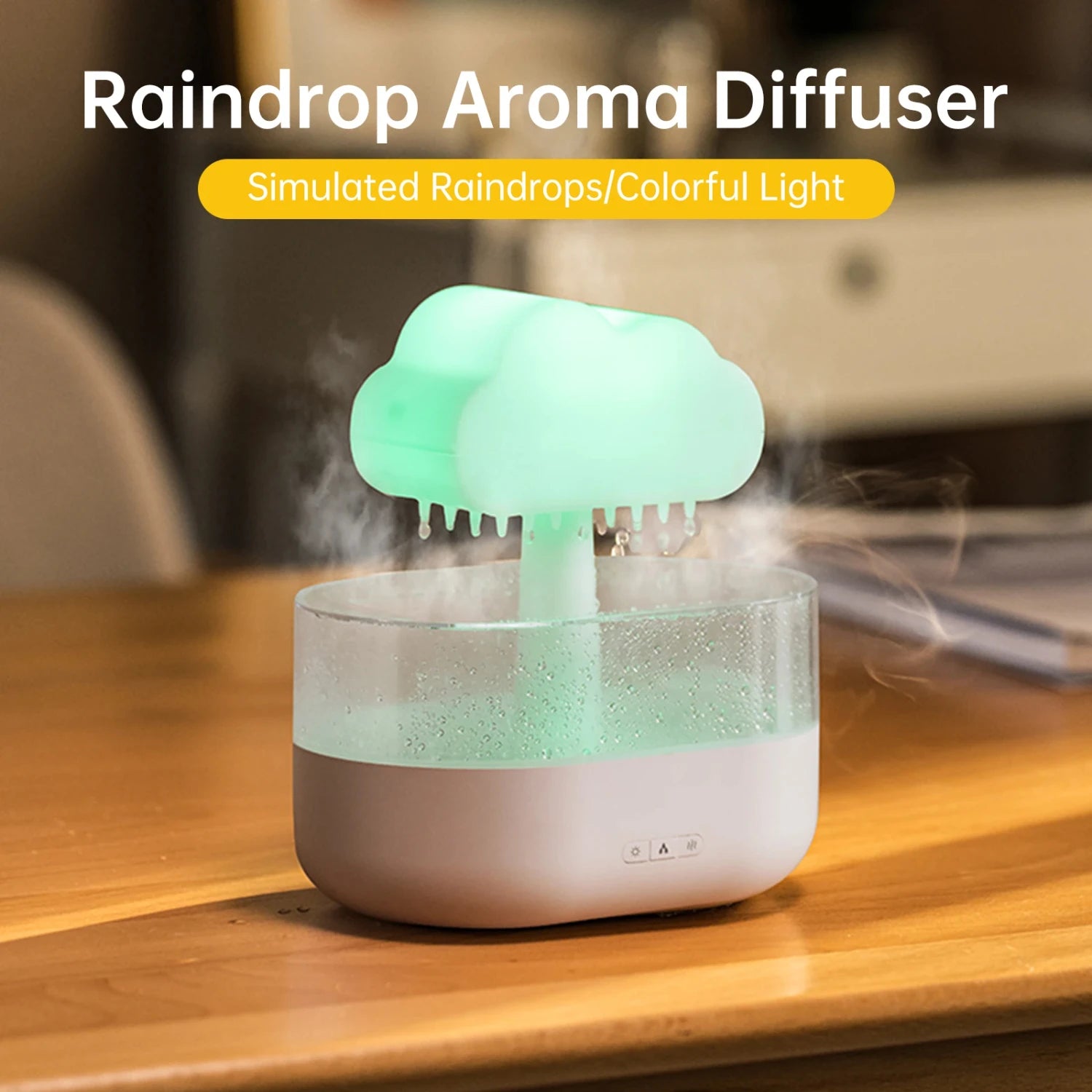 Rain Cloud Humidifier 200ML Essential Oils  Diffuser With Water Drops And Colorful Night Light Mushroom Humidifier Humidifer