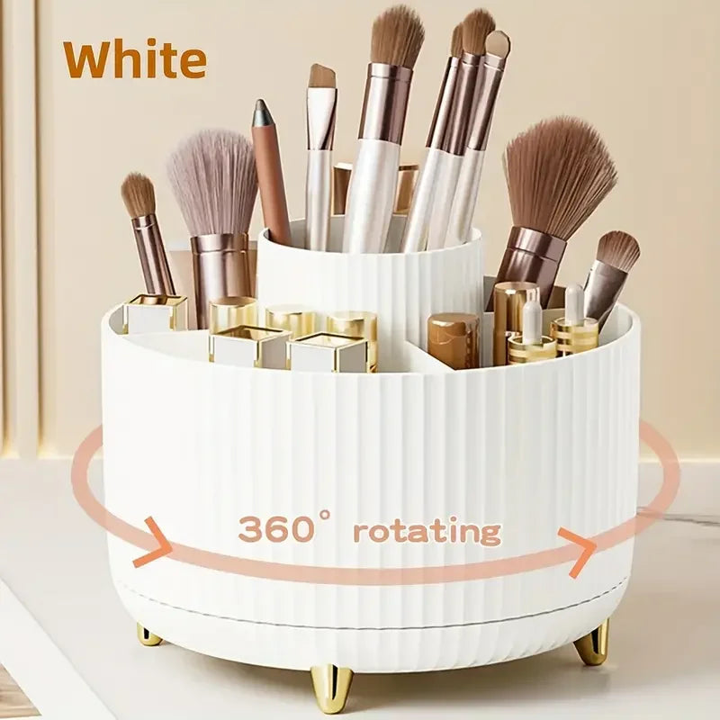 360 Rotating Makeup Holder Desktop Cosmetic Storage Box Organizer Large Capacity For Portable Lipstick Makeup Brush Pen Holder