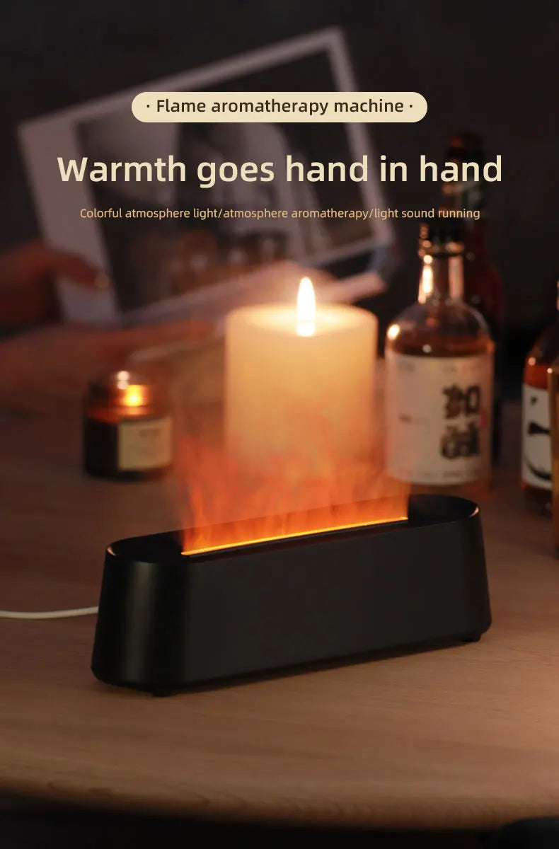 Flame Diffusers for Essential Oils 300ML Aroma Diffuser Humidifier with RGB Light Remote Control for Home Office