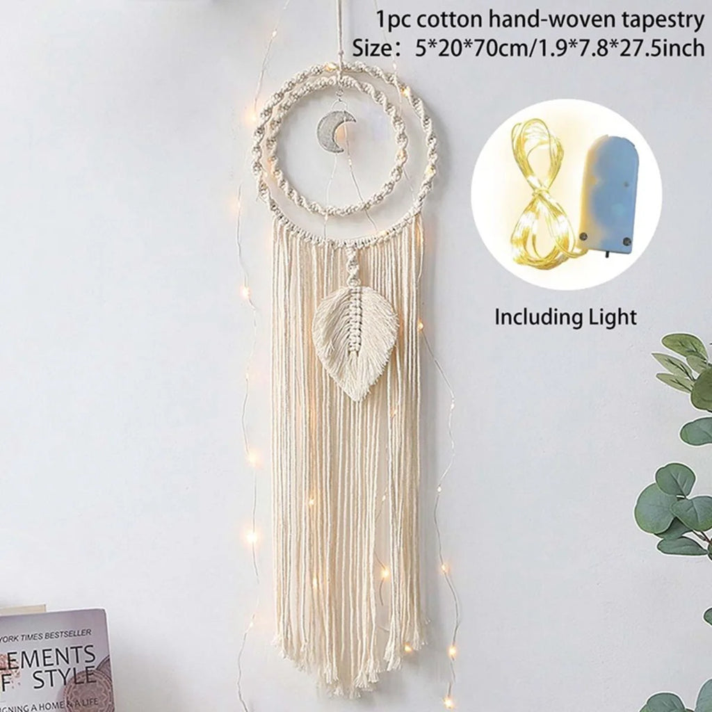 Nordic Star Moon Macrame Tapestry Bohemian Home Decoration Boho Room Decor Bedroom Wall Curtain Ramadan Eid Mubarak Decor