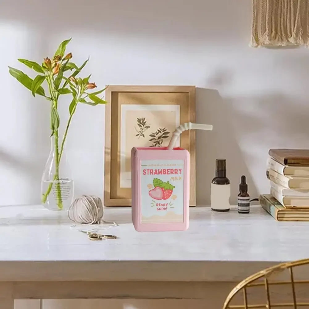 Cool Vase Milk Vase Cute Planter With Juice Box Design Good Decorative Effect For Pen Container Storage Box Floral Pot Decor