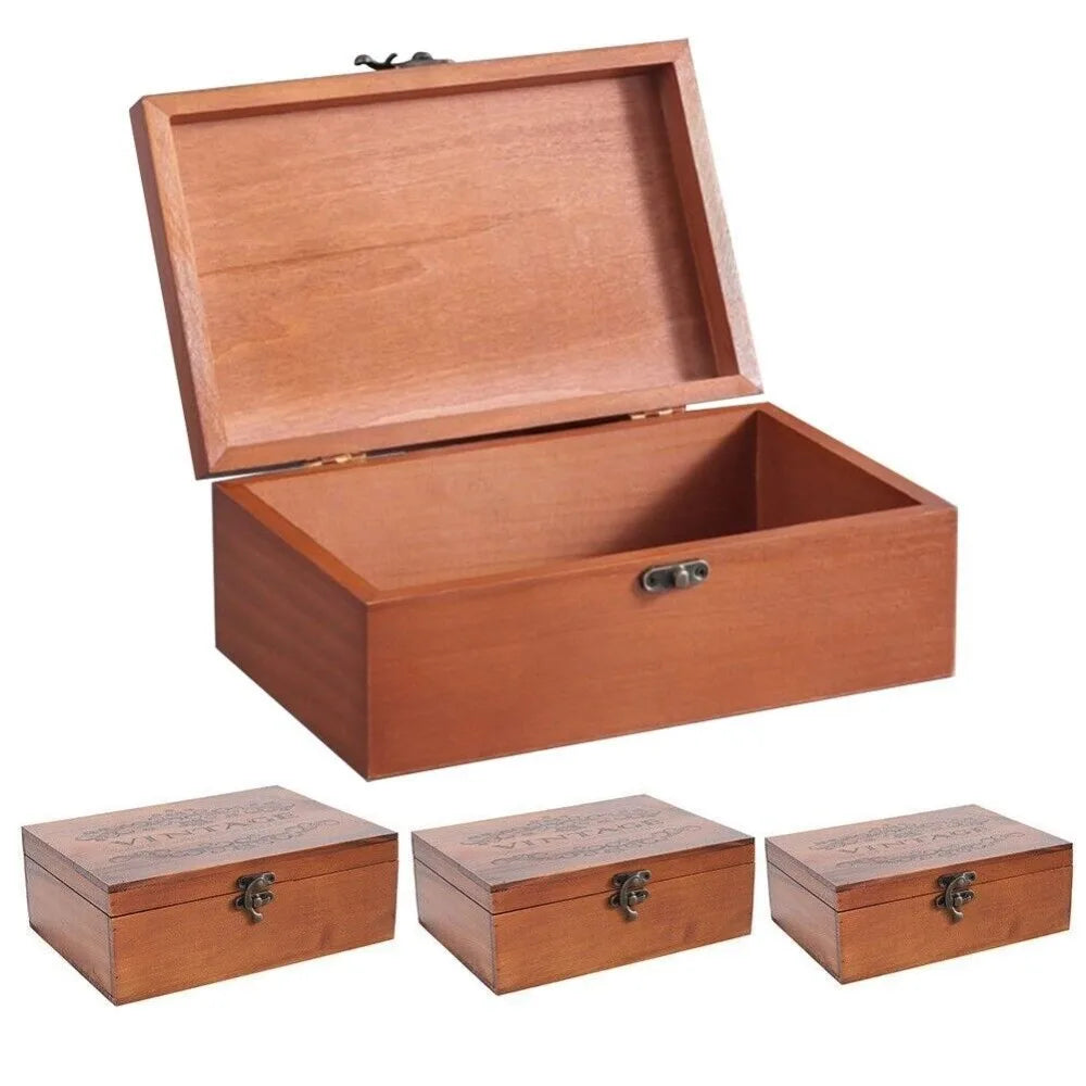 High Quality Storage Box For Gift Packaging Gorgeous Style Vintage Wood Color